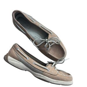 Sperry Top-Sider Women’s 6.5 M Tan Leather With Textile Laguna Boat Shoe 9773581